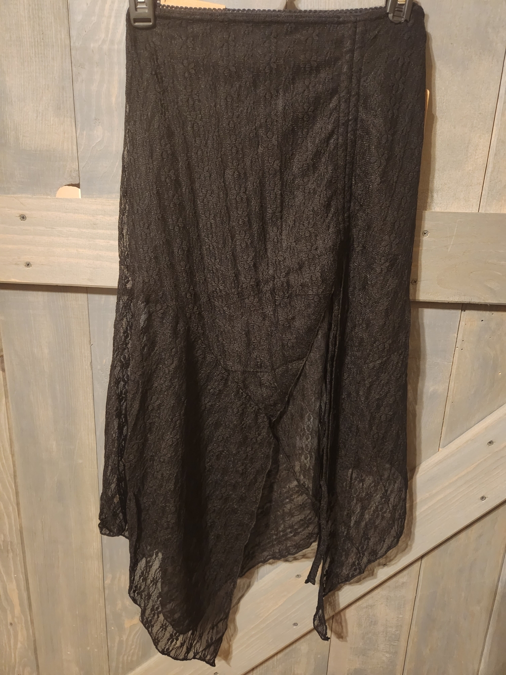 Black Lace Asymmetrical Skirt